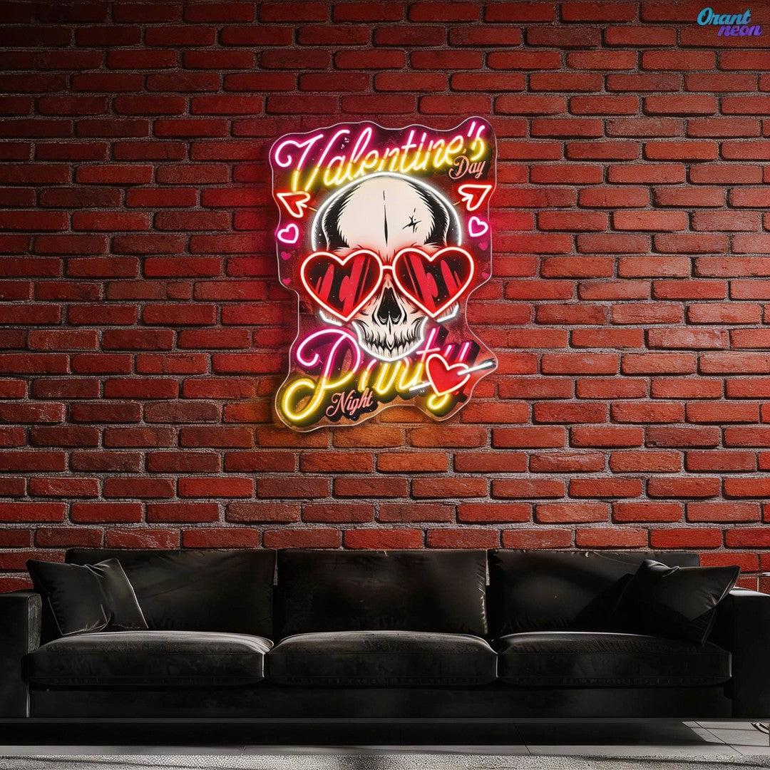 Love in the Skull of It: Valentine’s Glow Neon Sight Light Artwork