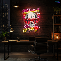 Love in the Skull of It: Valentine’s Glow Neon Sight Light Artwork
