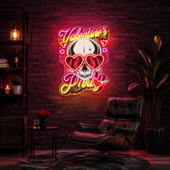 Love in the Skull of It: Valentine’s Glow Neon Sight Light Artwork