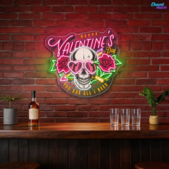 Love Through the Skull: Roses & Arrows Best Gift For Valentine Neon Sight Light Artwork