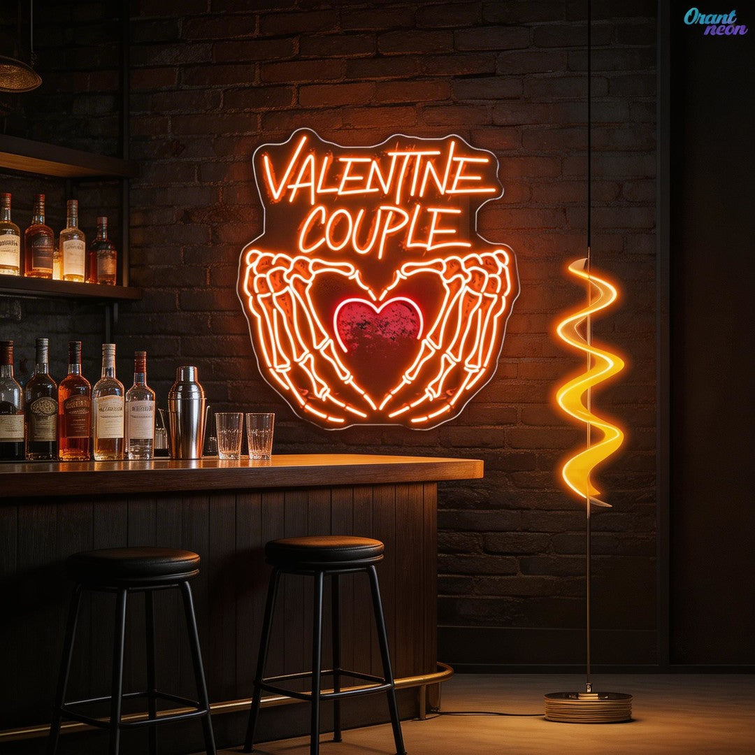 Skeleton Love: A Heart of Bones Best Gift For Valentine Neon Sight Light Artwork