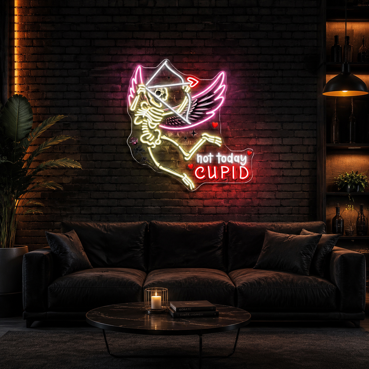 Fleshless Cupid, Endless Love Best Gift For Valentine Neon Sight Light Artwork