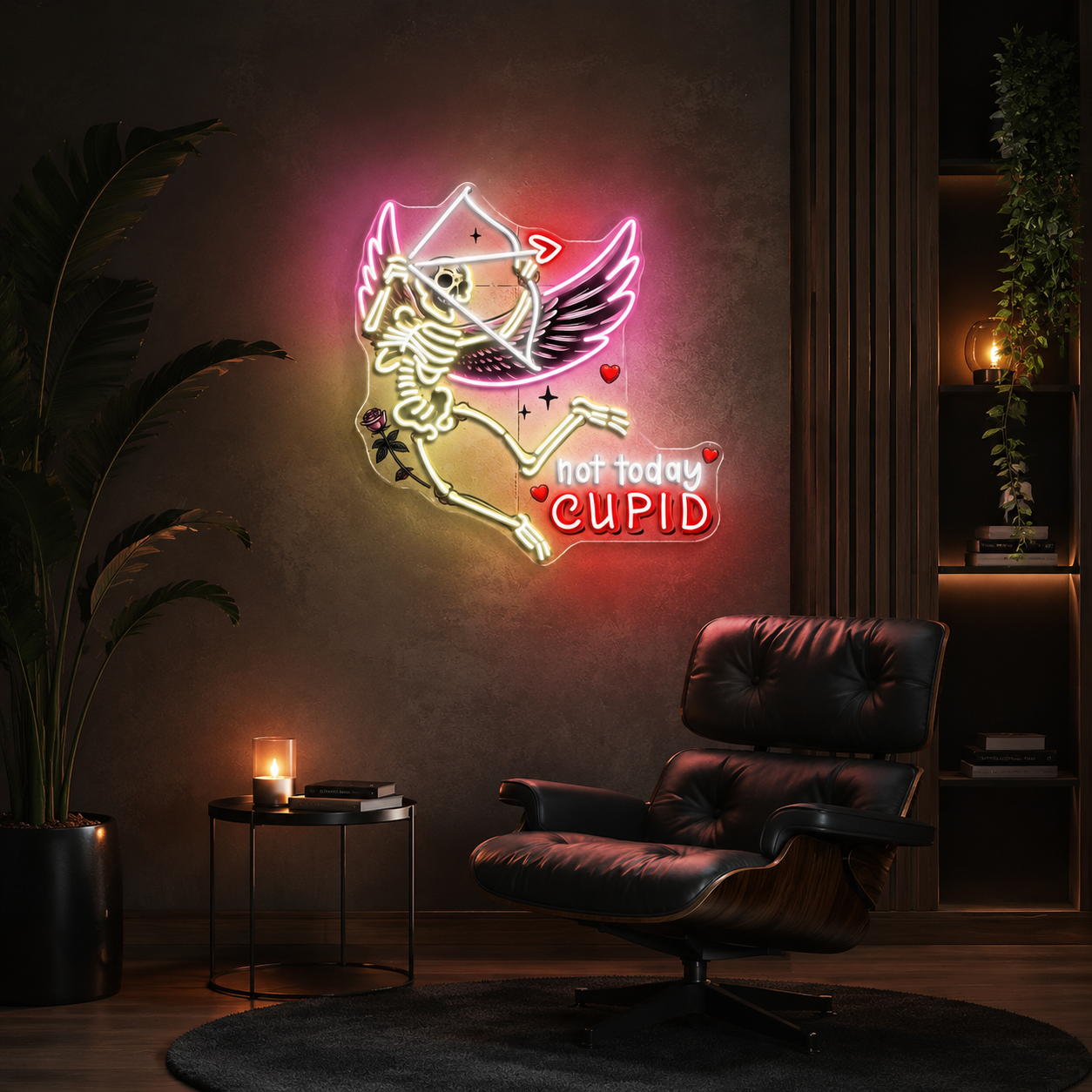 Fleshless Cupid, Endless Love Best Gift For Valentine Neon Sight Light Artwork