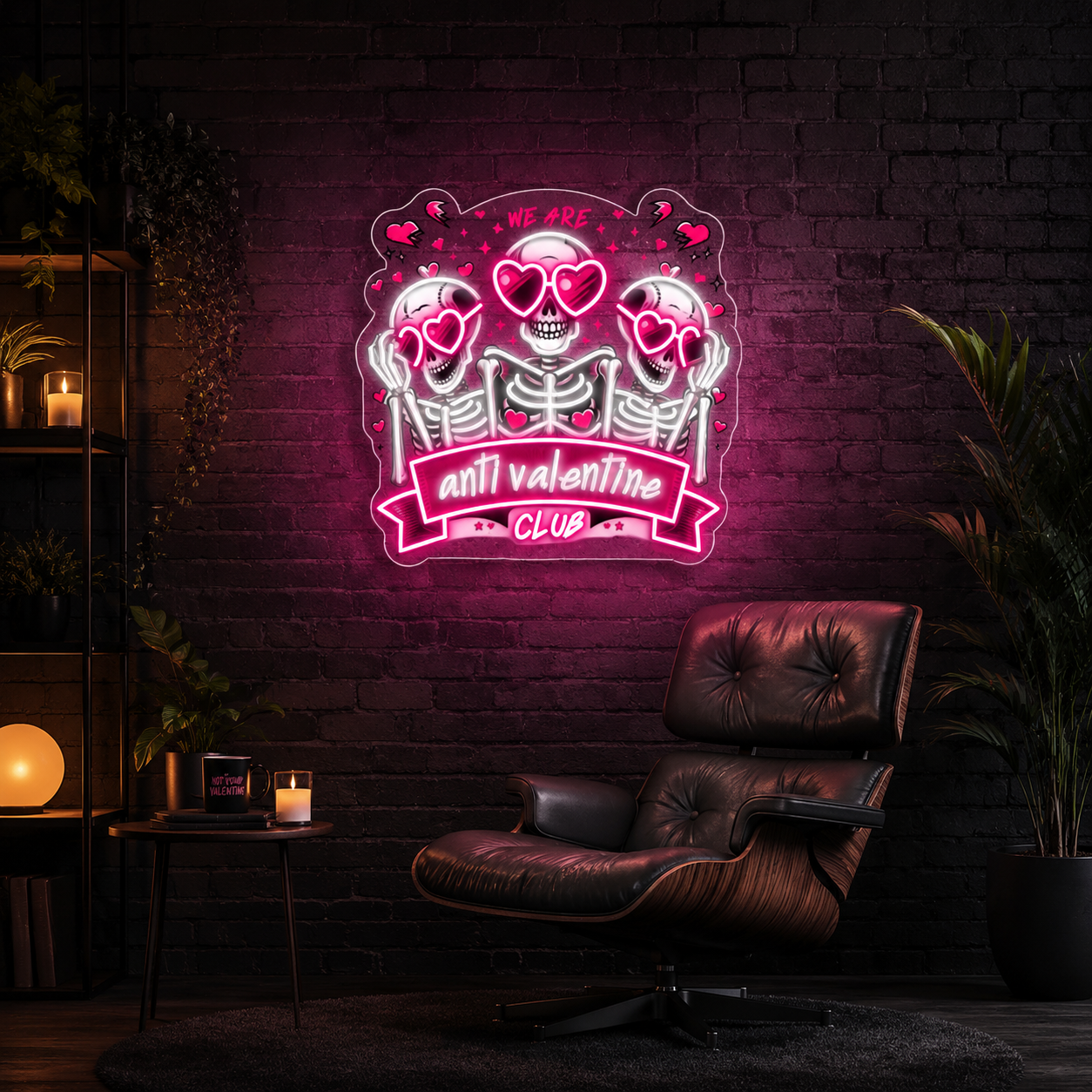 Valentine’s Vibe: Dark Love Best Gift For Valentine Neon Sight Light Artwork