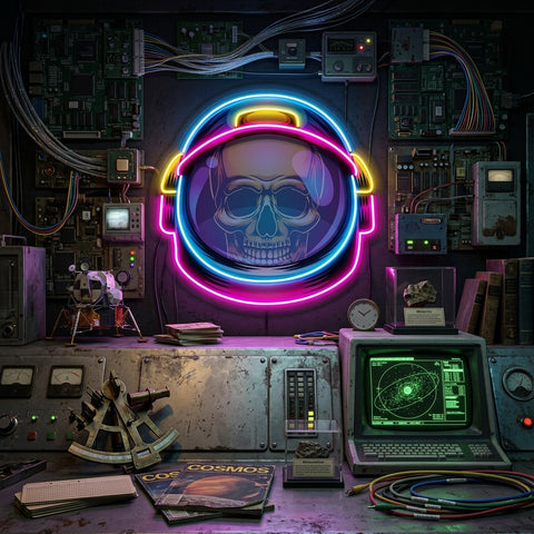 Colorful Astronaut Skull LED Neon Sign Light Pop Art