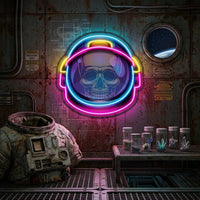Colorful Astronaut Skull LED Neon Sign Light Pop Art