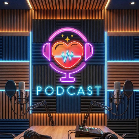 Podcast Studio LED Neon Sign - Custom Artwork Design
