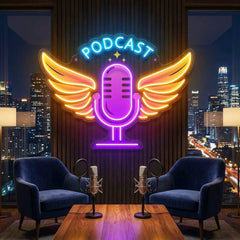 Custom Name Podcast LED Neon Light - Custom Artwork for Studio Decor