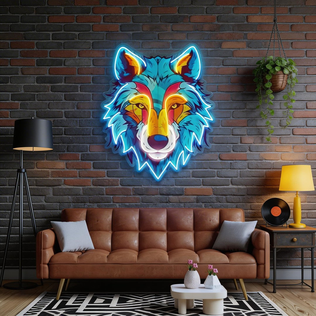 Colorful Wolf LED Neon Sign Light Pop Art