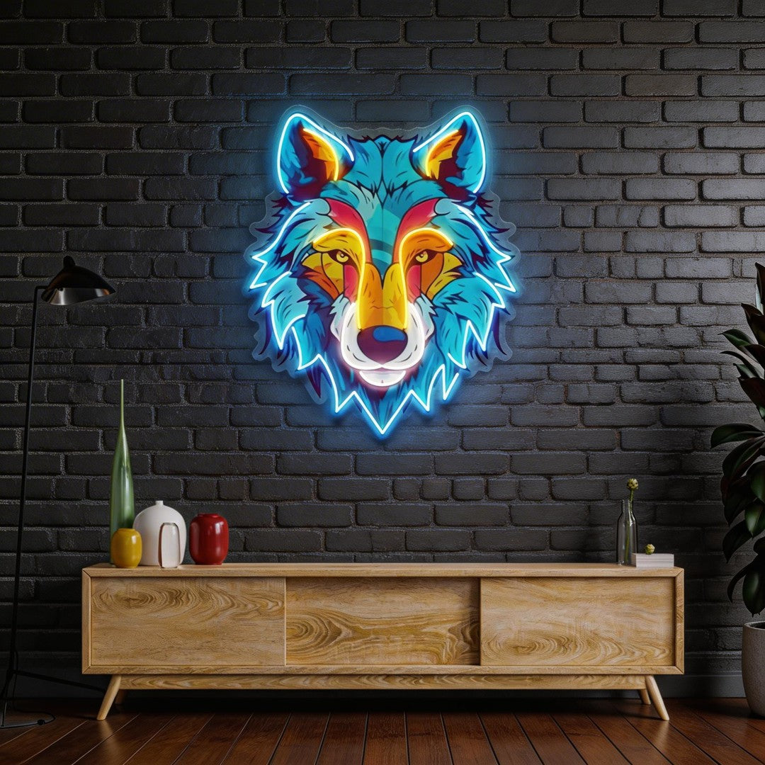 Colorful Wolf LED Neon Sign Light Pop Art