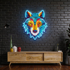 Colorful Wolf LED Neon Sign Light Pop Art