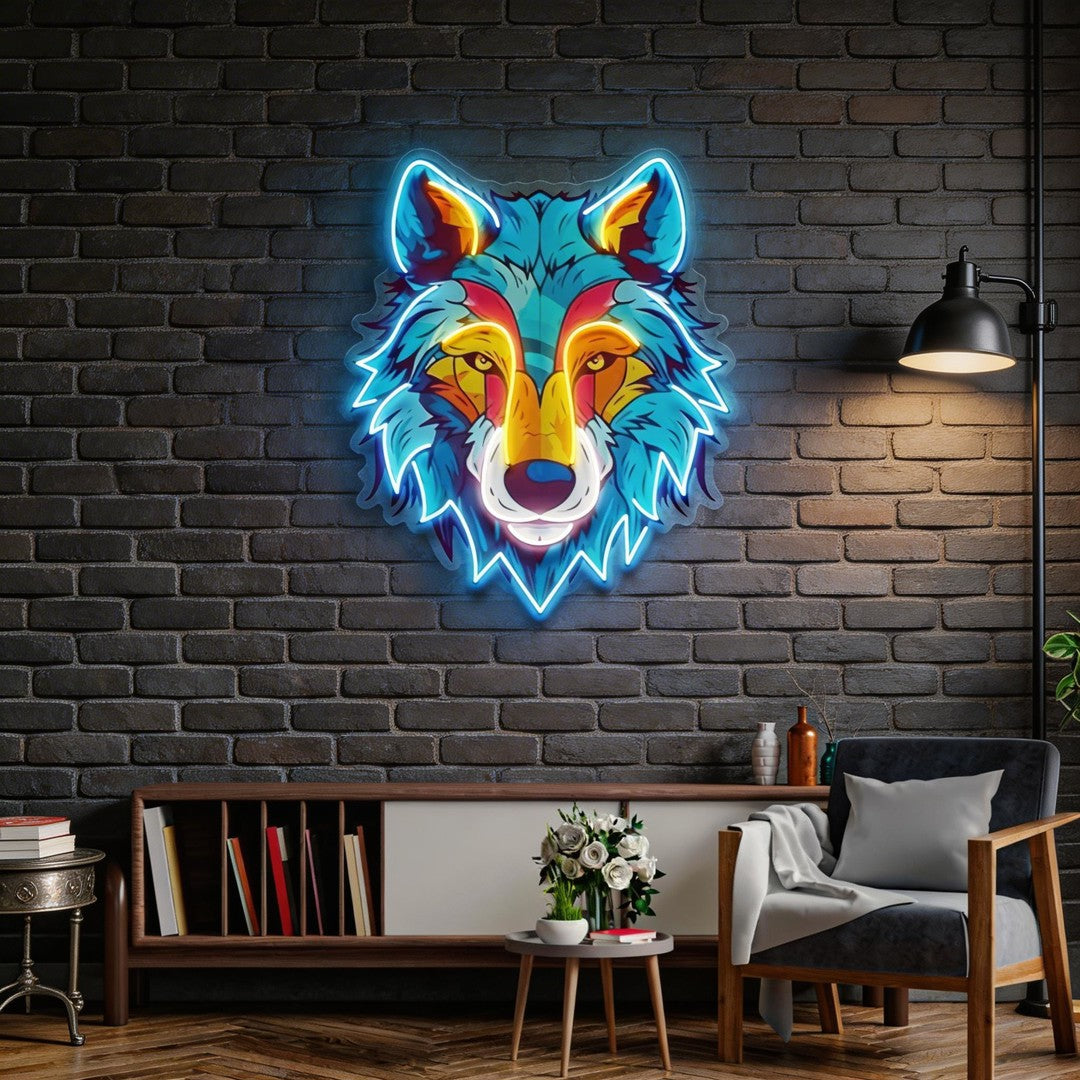 Colorful Wolf LED Neon Sign Light Pop Art