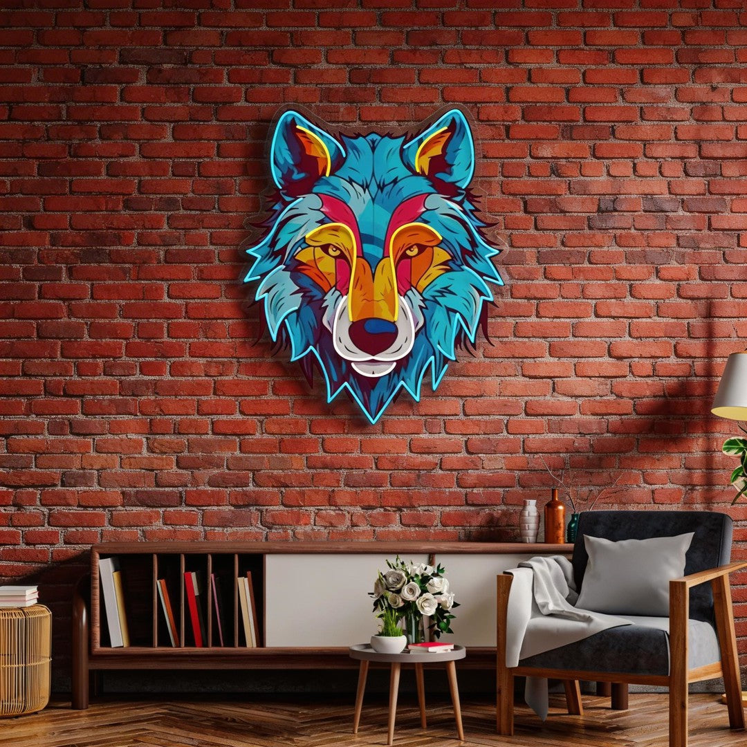 Colorful Wolf LED Neon Sign Light Pop Art