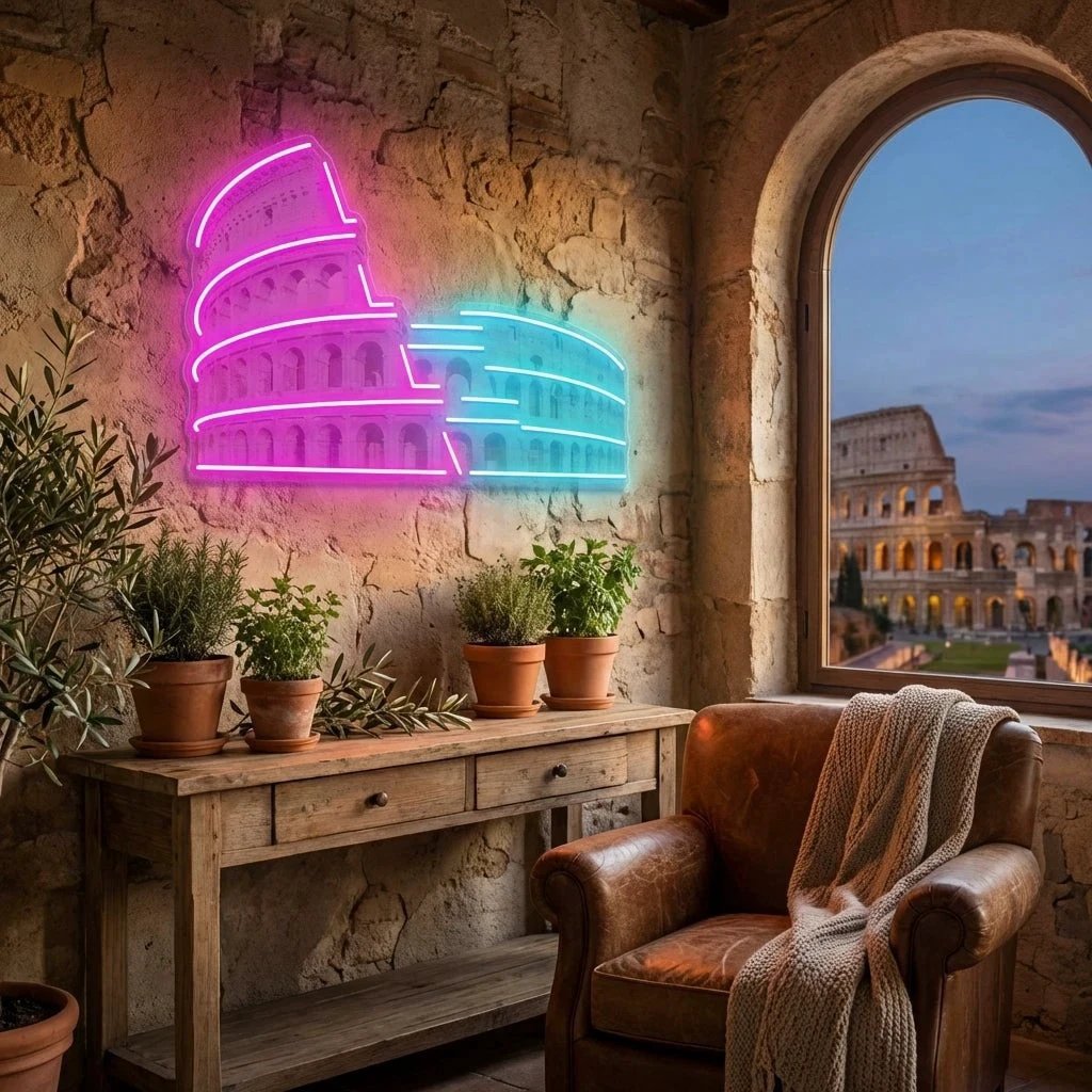 Colosseum Neon Artwork Led Neon Sign Light