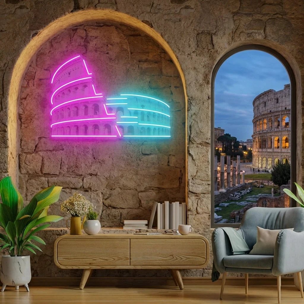 Colosseum Neon Artwork Led Neon Sign Light