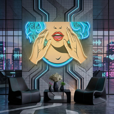 Comic Book Girl LED Neon Sign Light Pop Art