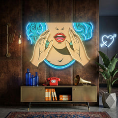 Comic Book Girl LED Neon Sign Light Pop Art