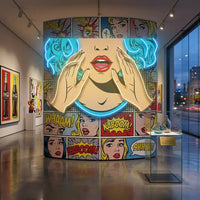 Comic Book Girl LED Neon Sign Light Pop Art