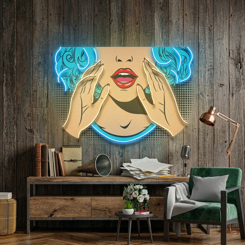 Comic Book Girl LED Neon Sign Light Pop Art