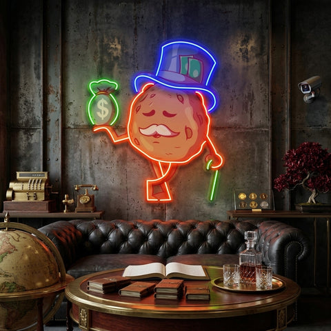 Cookie Fortune With a Bag of Money LED Neon Sign Light Pop Art