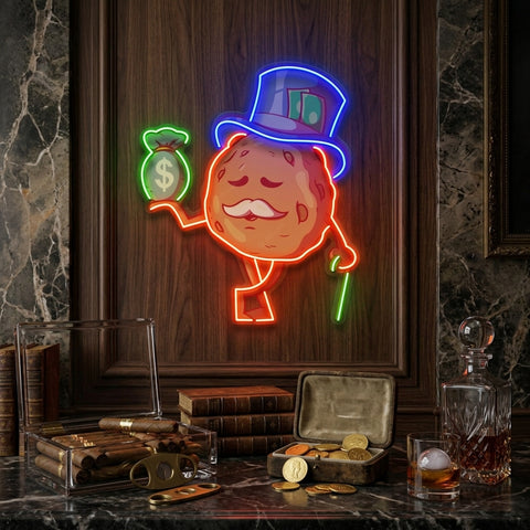 Cookie Fortune With a Bag of Money LED Neon Sign Light Pop Art