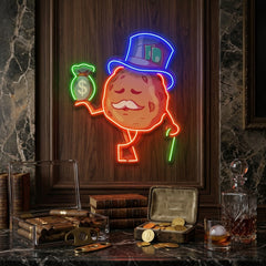 Cookie Fortune With a Bag of Money LED Neon Sign Light Pop Art