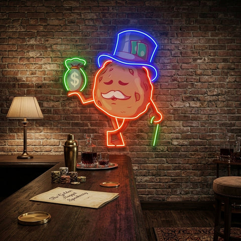 Cookie Fortune With a Bag of Money LED Neon Sign Light Pop Art
