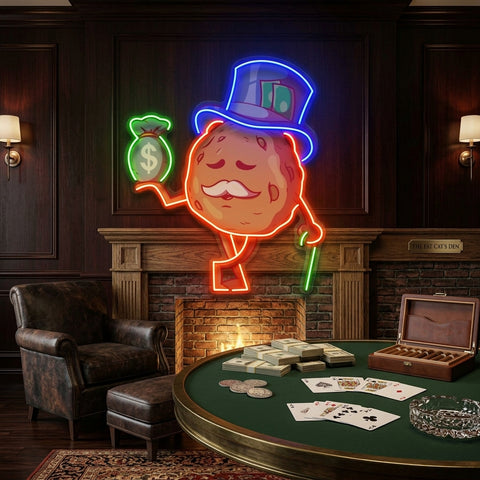 Cookie Fortune With a Bag of Money LED Neon Sign Light Pop Art