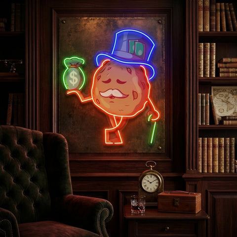 Cookie Fortune With a Bag of Money LED Neon Sign Light Pop Art