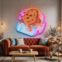Cookie Riding a Glass LED Neon Sign Light Pop Art