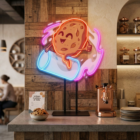 Cookie Riding a Glass LED Neon Sign Light Pop Art