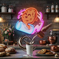 Cookie Riding a Glass LED Neon Sign Light Pop Art