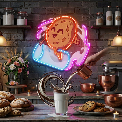 Cookie Riding a Glass LED Neon Sign Light Pop Art