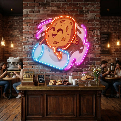 Cookie Riding a Glass LED Neon Sign Light Pop Art