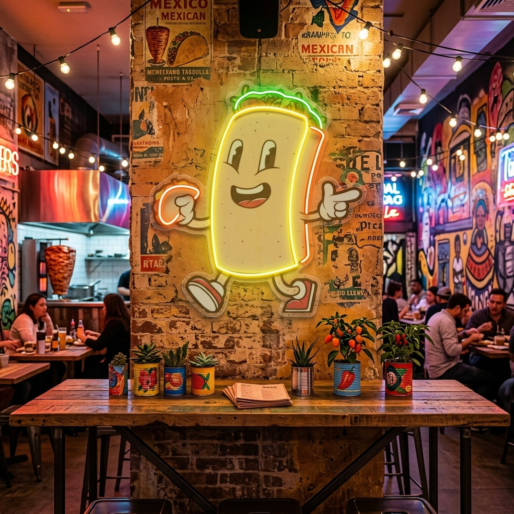 Cool Burrito LED Neon Sign Light Pop Art
