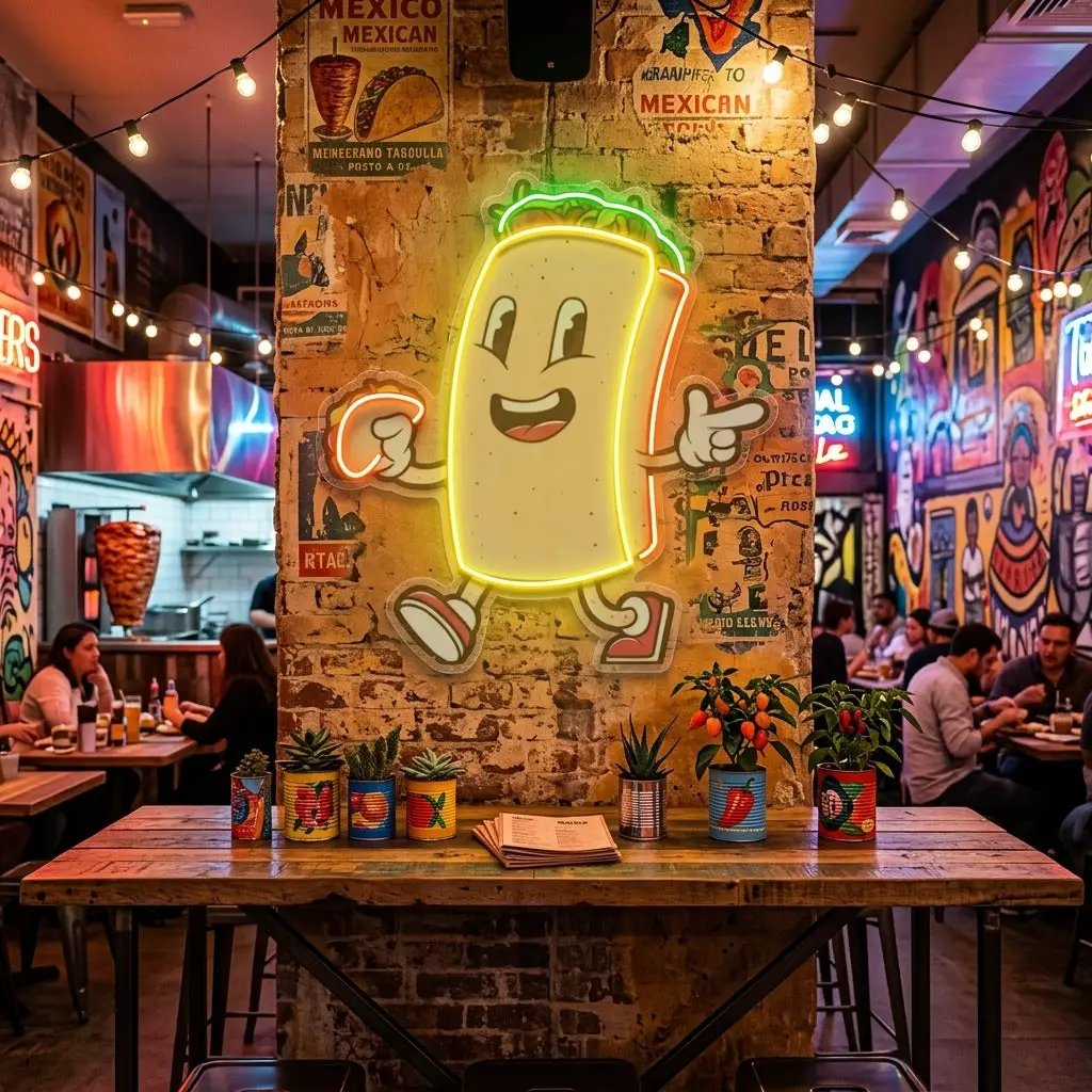 Cool Burrito LED Neon Sign Light Pop Art