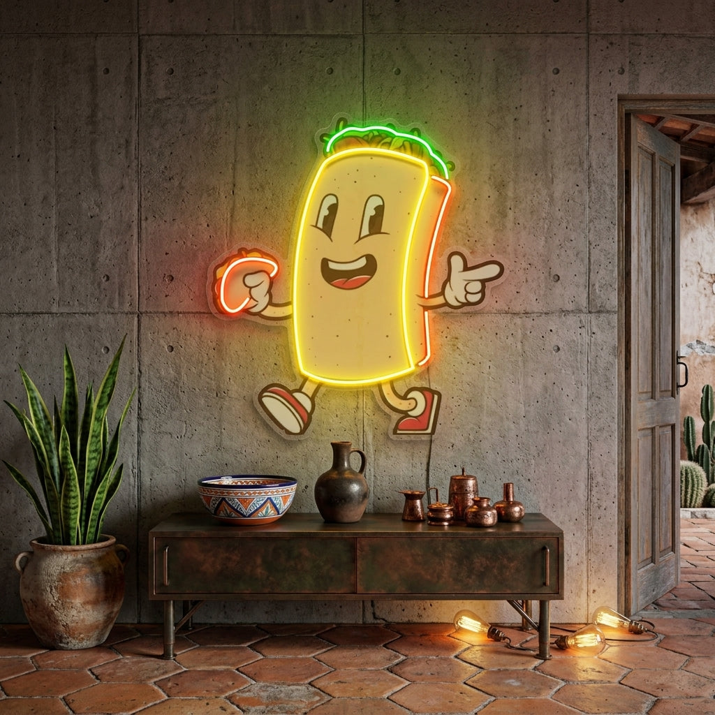 Cool Burrito LED Neon Sign Light Pop Art