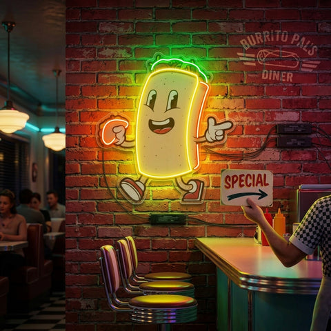 Cool Burrito LED Neon Sign Light Pop Art