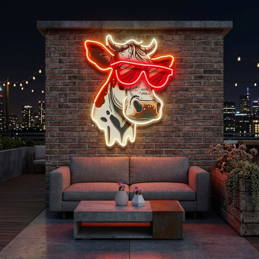 Cool Cow LED Neon Sign Light Pop Art