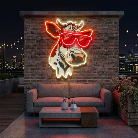Cool Cow LED Neon Sign Light Pop Art