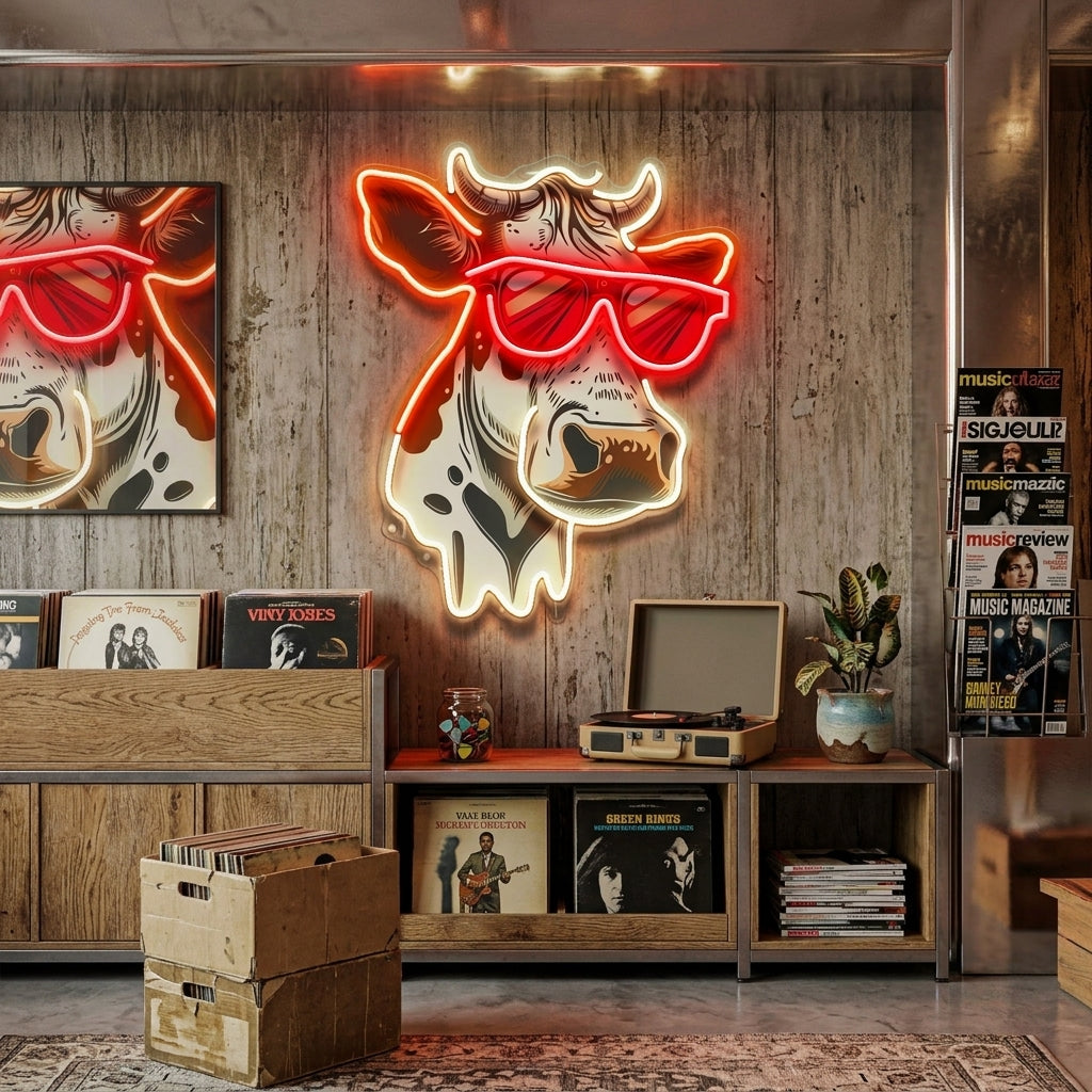 Cool Cow LED Neon Sign Light Pop Art