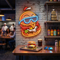Cool Hamburger LED Neon Sign Light Pop Art