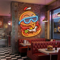 Cool Hamburger LED Neon Sign Light Pop Art