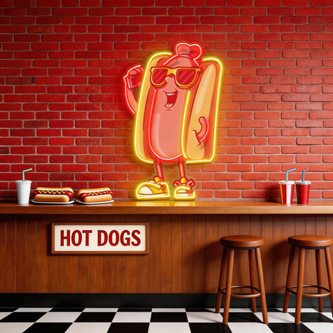 Cool Hot Dog LED Neon Sign Light Pop Art