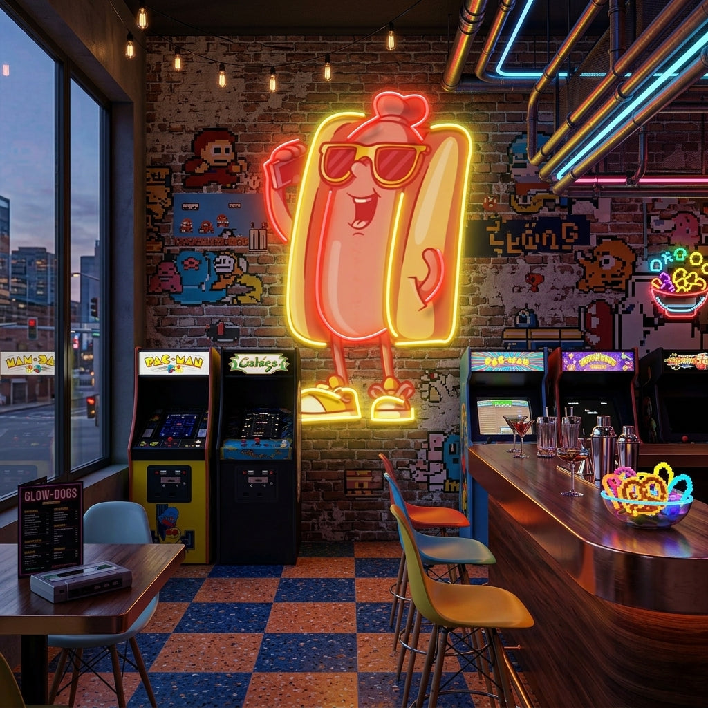 Cool Hot Dog LED Neon Sign Light Pop Art
