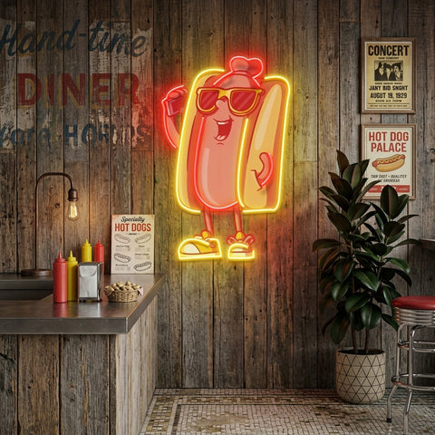 Cool Hot Dog LED Neon Sign Light Pop Art