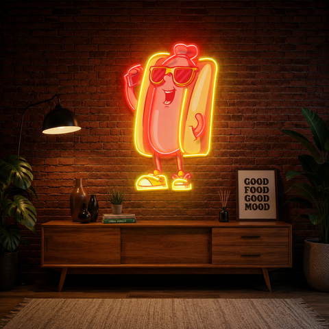 Cool Hot Dog LED Neon Sign Light Pop Art