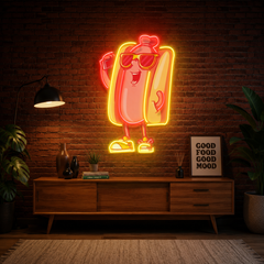Cool Hot Dog LED Neon Sign Light Pop Art