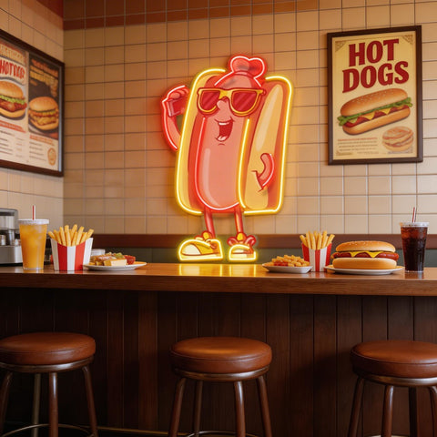 Cool Hot Dog LED Neon Sign Light Pop Art