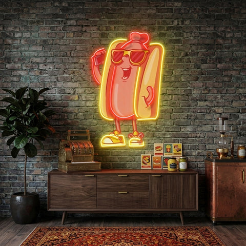 Cool Hot Dog LED Neon Sign Light Pop Art